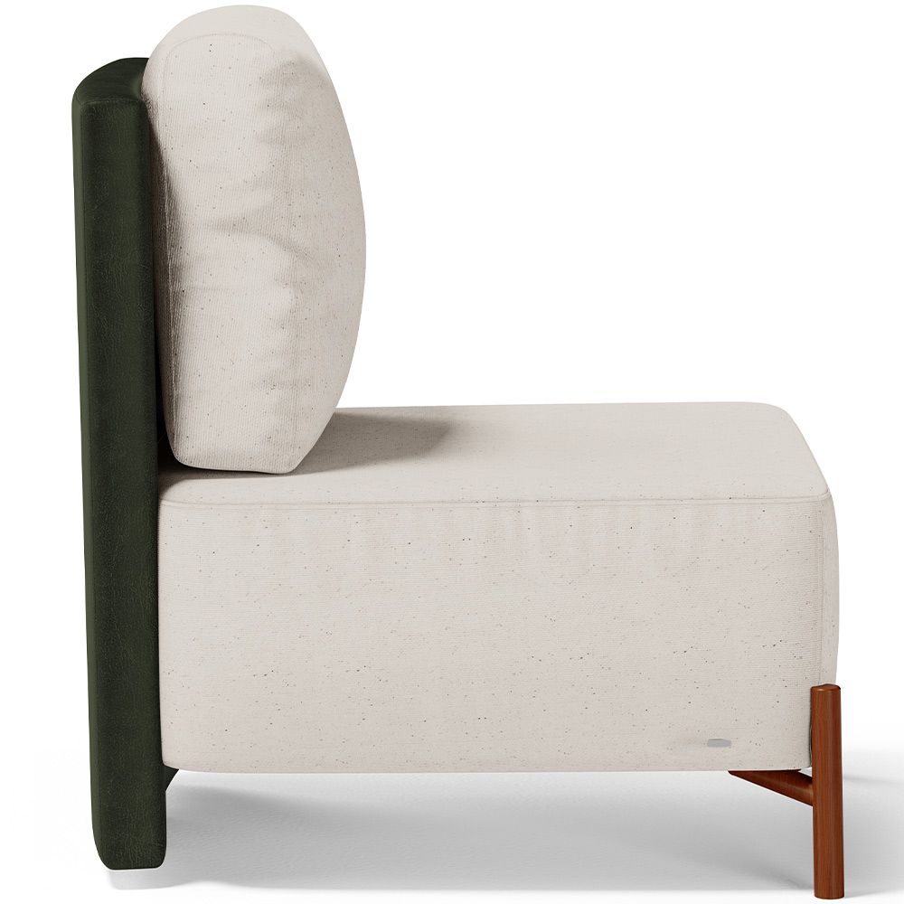 Poltrona Decorativa Sala de Estar Living Pés Madeira Hungria L02 Couríssimo Verde Linho Cru - Lyam