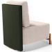 Poltrona Decorativa Sala de Estar Living Pés Madeira Hungria L02 Couríssimo Verde Suede Bege - Lyam