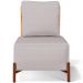 Poltrona Decorativa Sala de Estar Living Pés Madeira Hungria L02 Couríssimo Whisky Linho Bege - Lyam