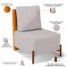 Poltrona Decorativa Sala de Estar Living Pés Madeira Hungria L02 Couríssimo Whisky Linho Bege - Lyam