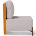 Poltrona Decorativa Sala de Estar Living Pés Madeira Hungria L02 Couríssimo Whisky Linho Bege - Lyam