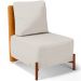 Poltrona Decorativa Sala de Estar Living Pés Madeira Hungria L02 Couríssimo Whisky Linho Cru - Lyam