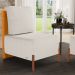 Poltrona Decorativa Sala de Estar Living Pés Madeira Hungria L02 Couríssimo Whisky Linho Cru - Lyam