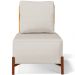 Poltrona Decorativa Sala de Estar Living Pés Madeira Hungria L02 Couríssimo Whisky Linho Cru - Lyam
