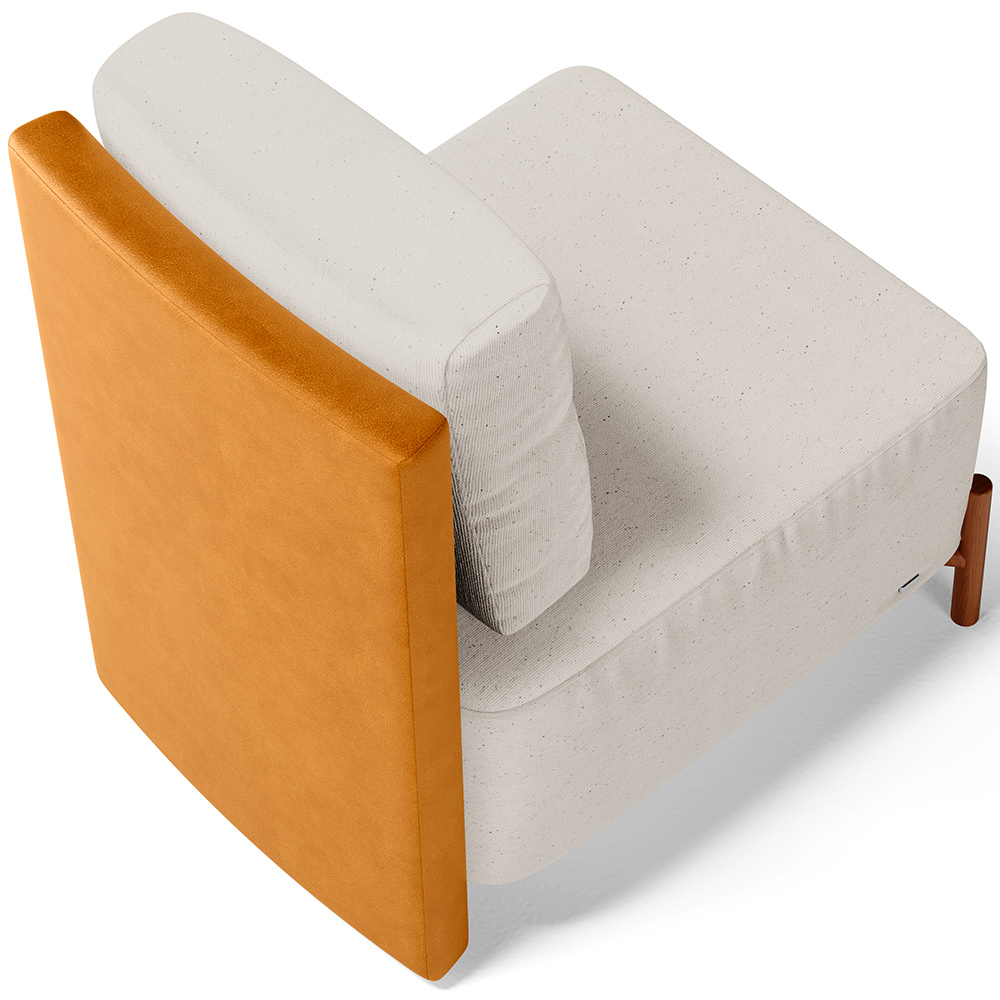 Poltrona Decorativa Sala de Estar Living Pés Madeira Hungria L02 Couríssimo Whisky Linho Cru - Lyam