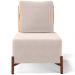 Poltrona Decorativa Sala de Estar Living Pés Madeira Hungria L02 Couríssimo Whisky Suede Bege - Lyam