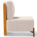 Poltrona Decorativa Sala de Estar Living Pés Madeira Hungria L02 Couríssimo Whisky Suede Bege - Lyam