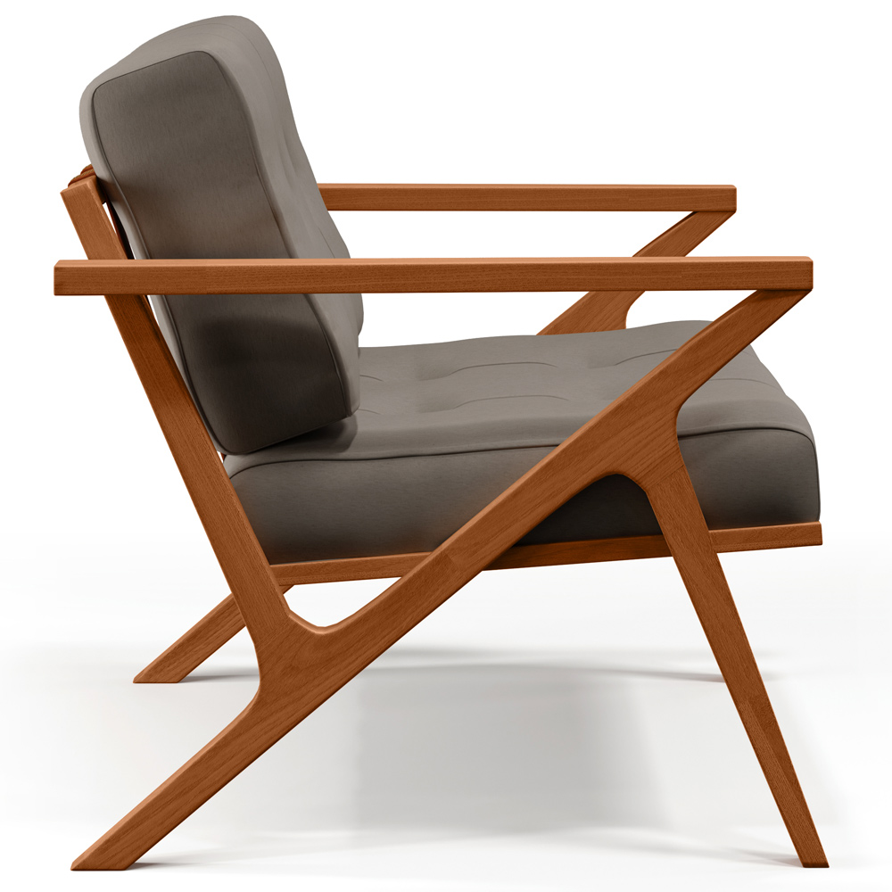Poltrona Decorativa Sala de Estar com Cintas de Corano Laís B04 Linho Bege - Lyam Decor