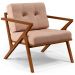 Poltrona Decorativa Sala de Estar com Cintas de Corano Laís B04 Linho Rosê - Lyam Decor