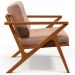 Poltrona Decorativa Sala de Estar com Cintas de Corano Laís B04 Linho Rosê - Lyam Decor