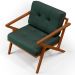 Poltrona Decorativa Sala de Estar com Cintas de Corano Laís B04 Linho Verde Musgo - Lyam Decor