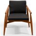 Poltrona Decorativa Sala de Estar com Cintas de Corano Lavínia B04 Linho Chumbo - Lyam Decor