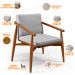 Poltrona Decorativa Sala de Estar com Cintas de Corano Lavínia B04 Linho Cinza - Lyam Decor