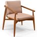 Poltrona Decorativa Sala de Estar com Cintas de Corano Lavínia B04 Linho Rosê - Lyam Decor