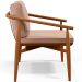 Poltrona Decorativa Sala de Estar com Cintas de Corano Lavínia B04 Linho Rosê - Lyam Decor