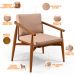 Poltrona Decorativa Sala de Estar com Cintas de Corano Lavínia B04 Linho Rosê - Lyam Decor