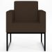 Poltrona Decorativa Sala de Estar e Recepção Base Fixa De Metal Helô L02 Suede Marrom - Lyam Decor
