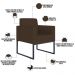 Poltrona Decorativa Sala de Estar e Recepção Base Fixa De Metal Helô L02 Suede Marrom - Lyam Decor