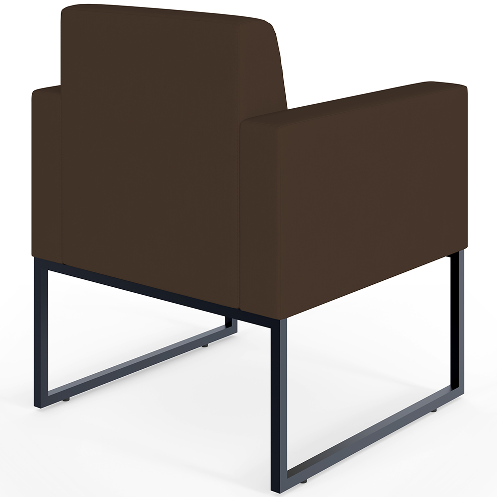 Poltrona Decorativa Sala de Estar e Recepção Base Fixa De Metal Helô L02 Suede Marrom - Lyam Decor