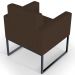 Poltrona Decorativa Sala de Estar e Recepção Base Fixa De Metal Helô L02 Suede Marrom - Lyam Decor