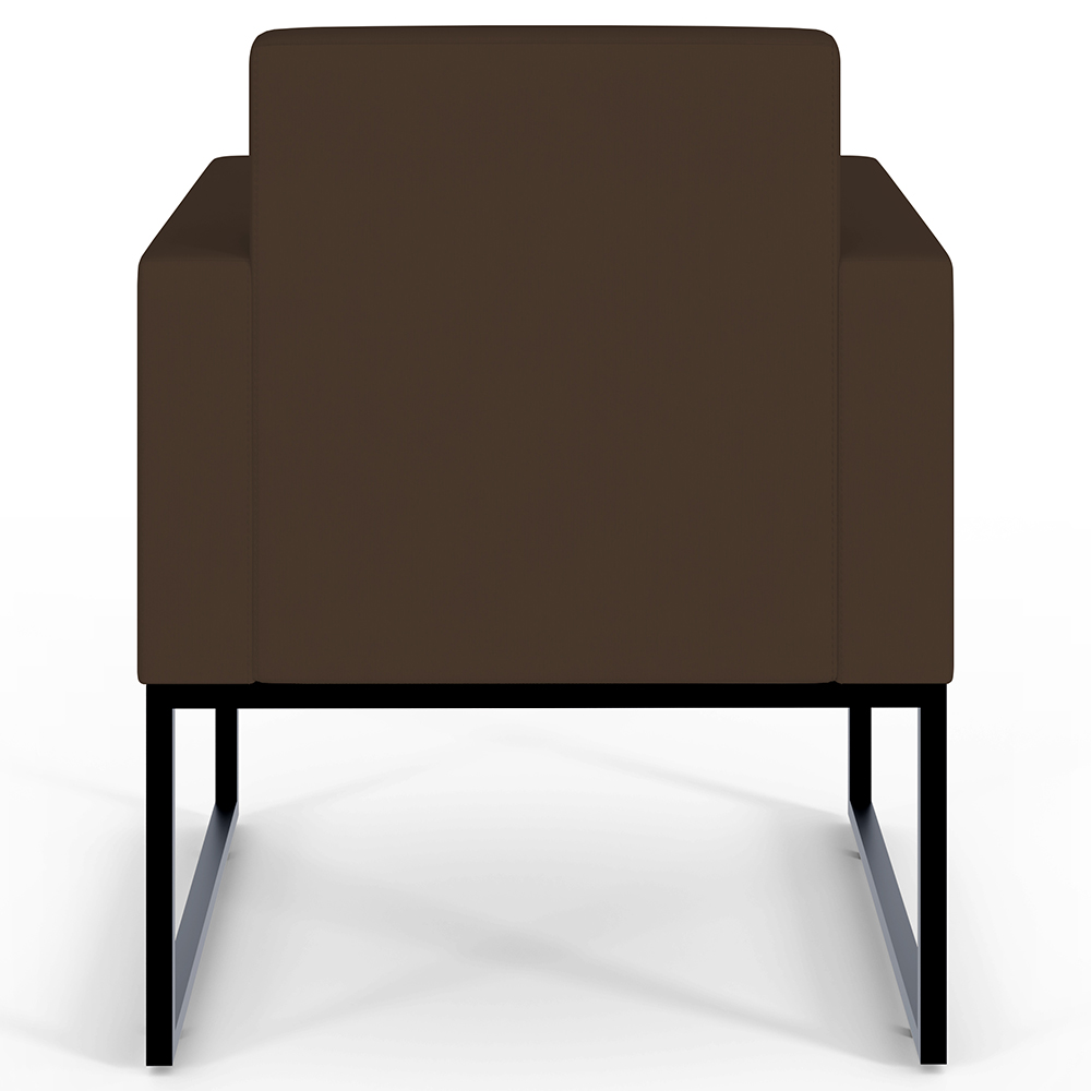 Poltrona Decorativa Sala de Estar e Recepção Base Fixa De Metal Helô L02 Suede Marrom - Lyam Decor