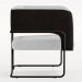 Poltrona Decorativa Scarlett D02 Base Aço Preto Corano Preto C-05 Linho Cinza D-315 - Lyam Decor