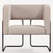 Poltrona Decorativa Scarlett D02 Base Aço Preto Couríssimo Camel B-14 Linho Bege C-107 - Lyam Decor