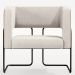 Poltrona Decorativa Scarlett D02 Base Aço Preto Couríssimo Camel B-14 Linho Cru C-443 - Lyam Decor