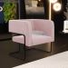 Poltrona Decorativa Scarlett D02 Base de Aço Preto Veludo Rosê B-305 - Lyam Decor