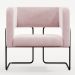 Poltrona Decorativa Scarlett D02 Base de Aço Preto Veludo Rosê B-305 - Lyam Decor