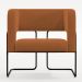 Poltrona Decorativa Scarlett D02 Base de Aço Preto Veludo Telha B-262 - Lyam Decor