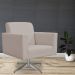 Poltrona Decorativa com Base Giratória Para Sala de Estar Helô L02 Linho Bege - Lyam Decor