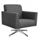 Poltrona Decorativa com Base Giratória Para Sala de Estar Helô L02 Linho Chumbo - Lyam Decor