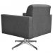 Poltrona Decorativa com Base Giratória Para Sala de Estar Helô L02 Linho Chumbo - Lyam Decor