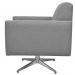 Poltrona Decorativa com Base Giratória Para Sala de Estar Helô L02 Linho Cinza Escuro - Lyam Decor