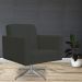 Poltrona Decorativa com Base Giratória Para Sala de Estar Helô L02 Suede Cinza - Lyam Decor