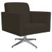 Poltrona Decorativa com Base Giratória Para Sala de Estar Helô L02 Suede Marrom - Lyam Decor