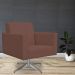 Poltrona Decorativa com Base Giratória Para Sala de Estar Helô L02 Suede Rosê - Lyam Decor