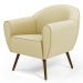Poltrona Decorativa com Pés Palito Nina D02 Corano Bege C-26 - Lyam Decor