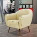Poltrona Decorativa com Pés Palito Nina D02 Corano Bege C-26 - Lyam Decor