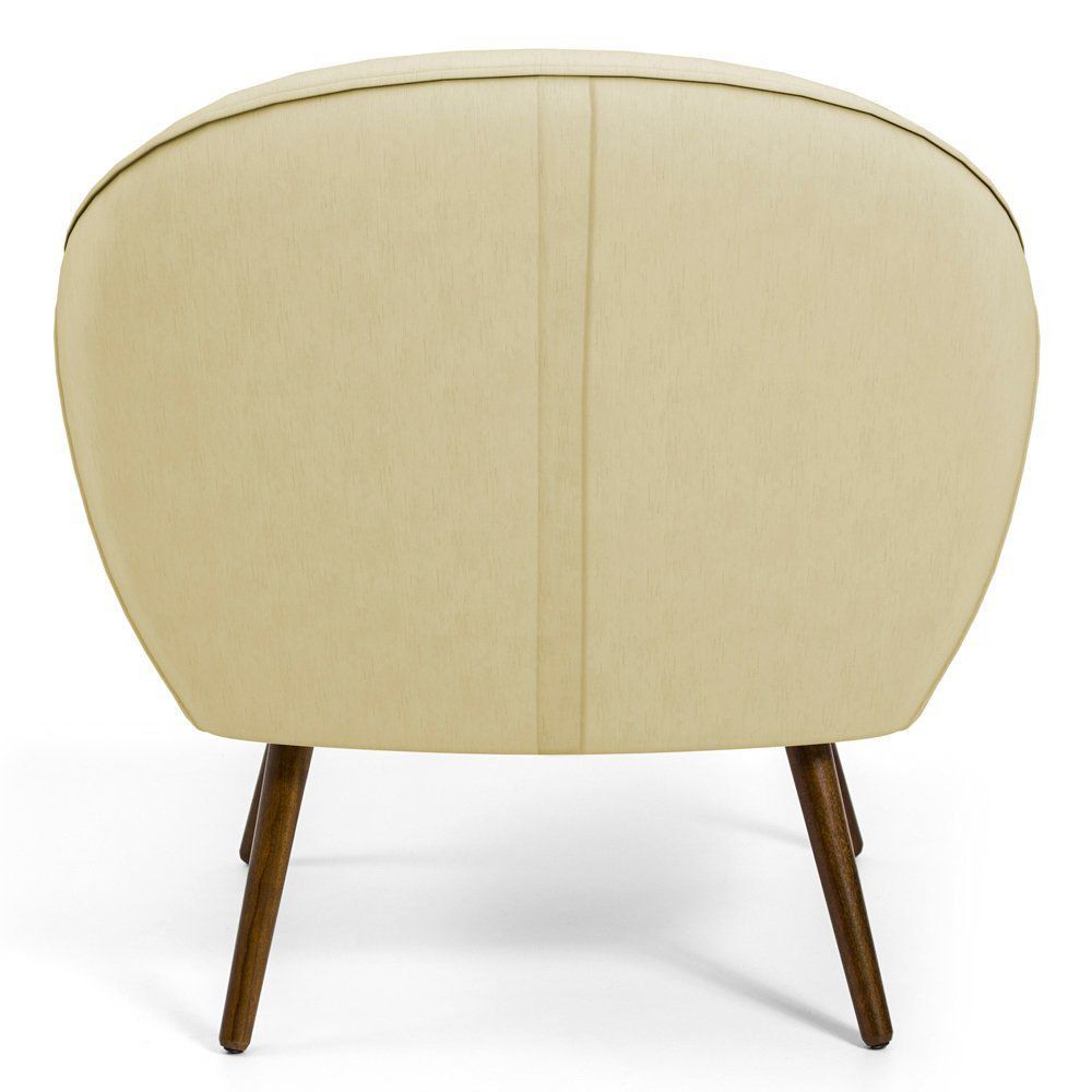 Poltrona Decorativa com Pés Palito Nina D02 Corano Bege C-26 - Lyam Decor