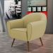 Poltrona Decorativa com Pés Palito Nina D02 Corano Bege Escuro C-19 - Lyam Decor