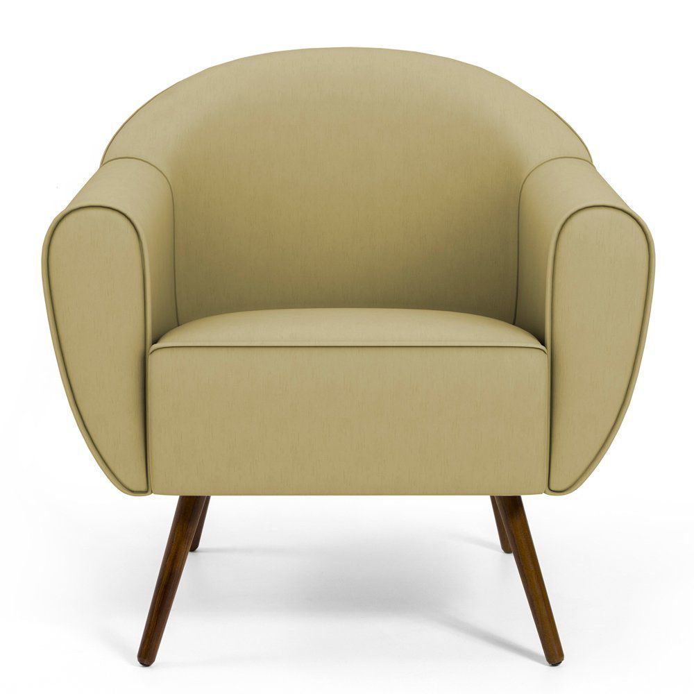 Poltrona Decorativa com Pés Palito Nina D02 Corano Bege Escuro C-19 - Lyam Decor