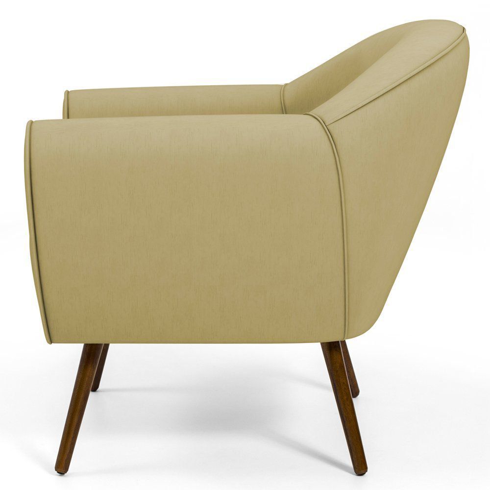 Poltrona Decorativa com Pés Palito Nina D02 Corano Bege Escuro C-19 - Lyam Decor