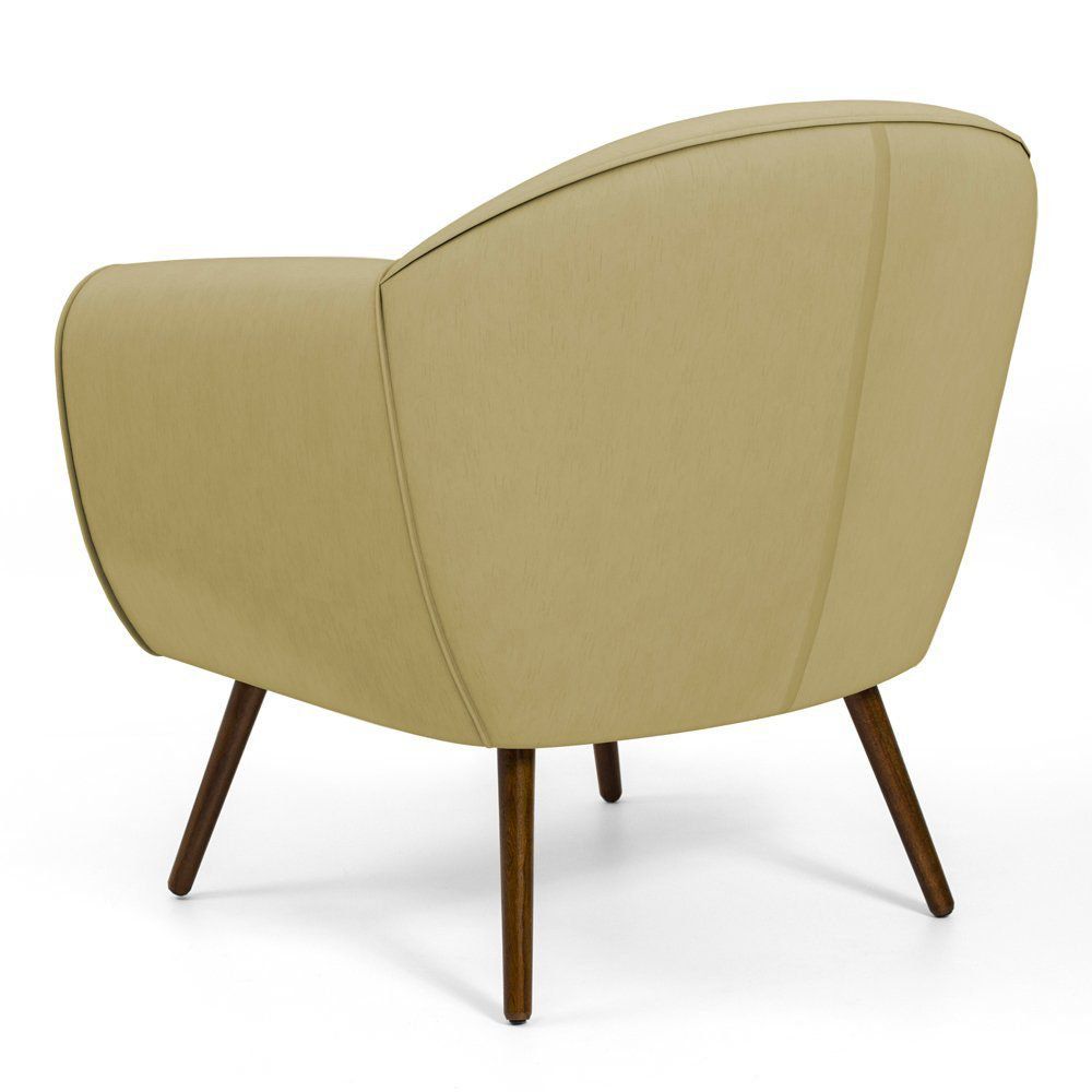 Poltrona Decorativa com Pés Palito Nina D02 Corano Bege Escuro C-19 - Lyam Decor