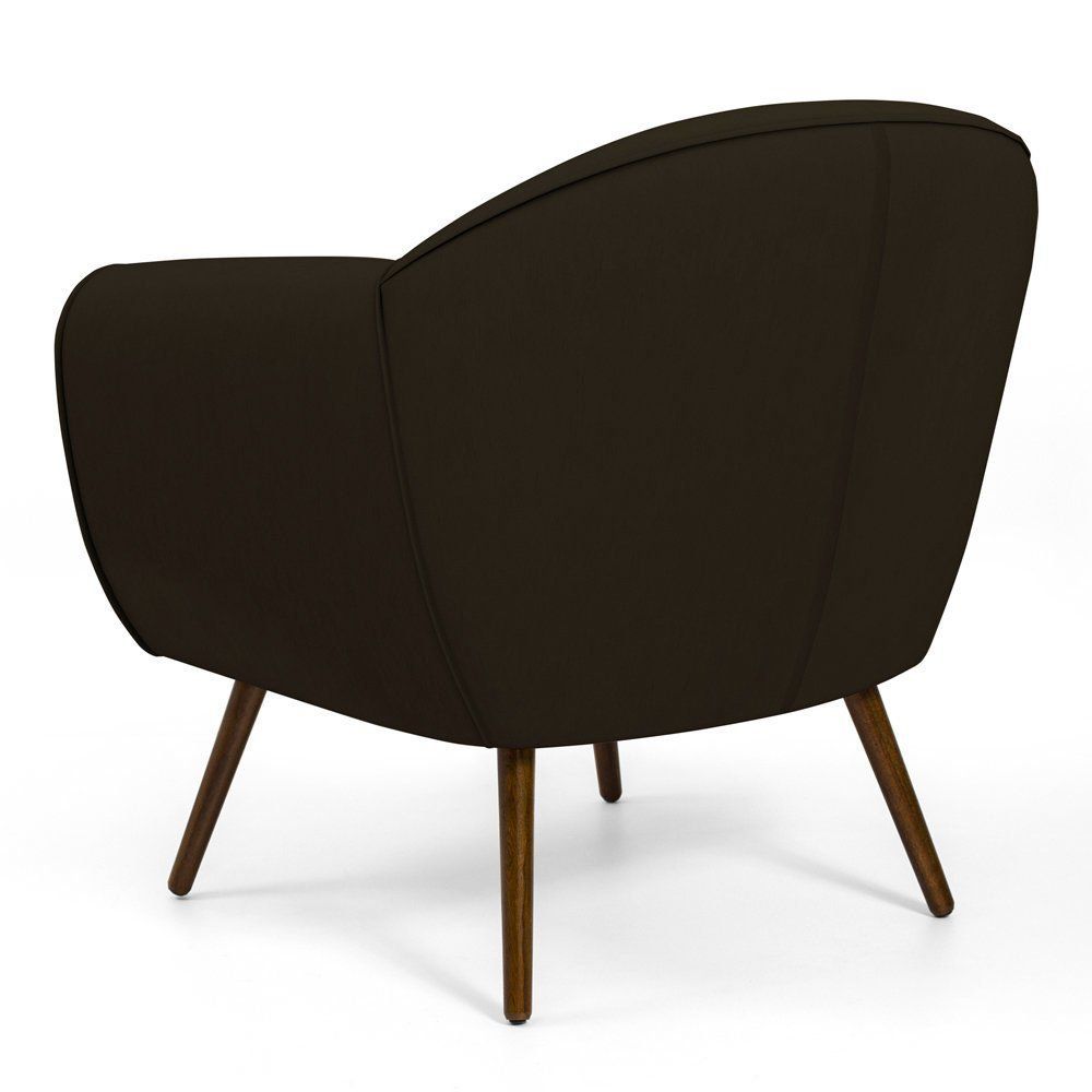 Poltrona Decorativa com Pés Palito Nina D02 Corano Marrom C-34 - Lyam Decor
