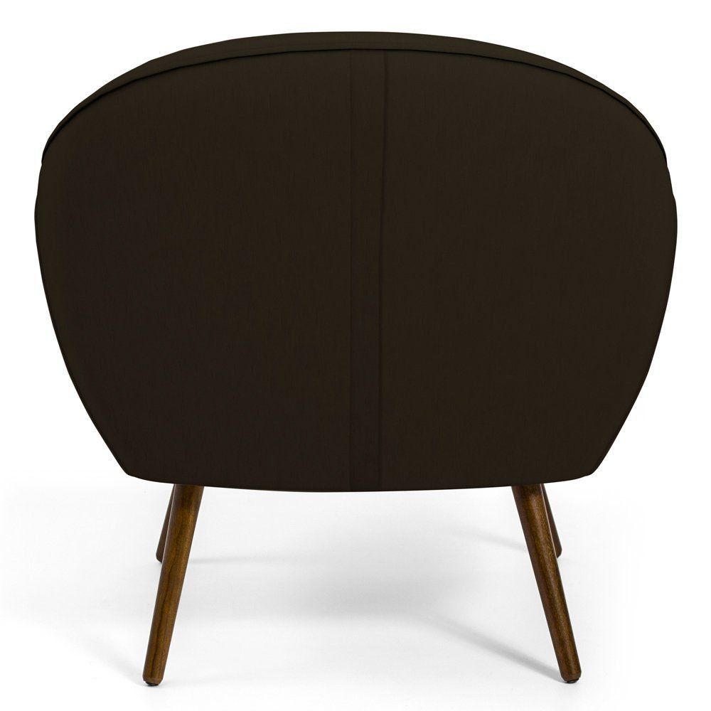 Poltrona Decorativa com Pés Palito Nina D02 Corano Marrom C-34 - Lyam Decor