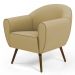 Poltrona Decorativa com Pés Palito Nina D02 Veludo Liso Bege Escuro C-68 -Lyam Decor