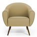 Poltrona Decorativa com Pés Palito Nina D02 Veludo Liso Bege Escuro C-68 -Lyam Decor