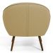 Poltrona Decorativa com Pés Palito Nina D02 Veludo Liso Bege Escuro C-68 -Lyam Decor
